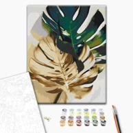 Slika za bojanje po brojevima, Golden Monstera, 40 x 50 cm